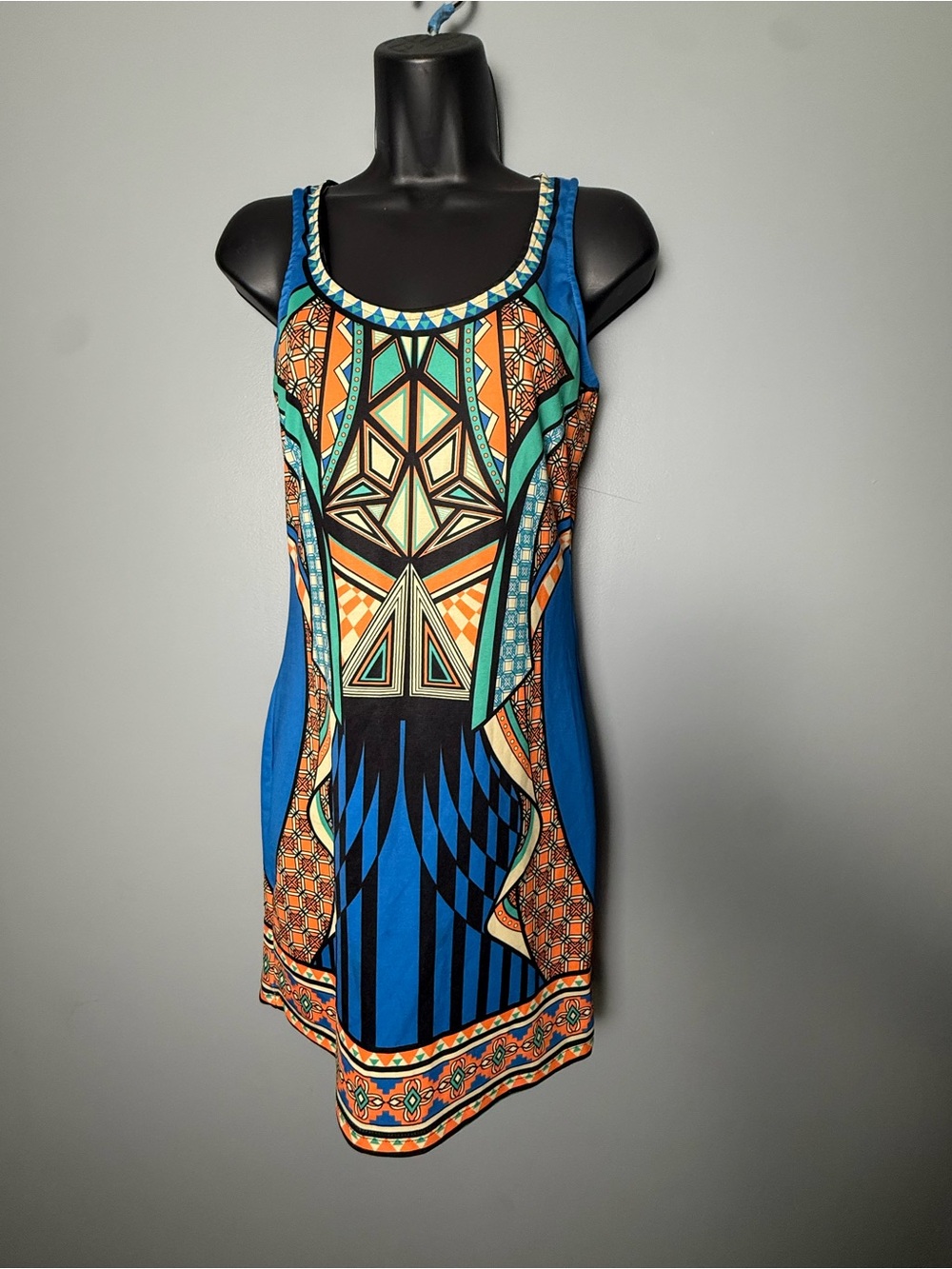 Flying Tomato Geometric Aztec Colorful Sleeveless Dress Womens Sz M